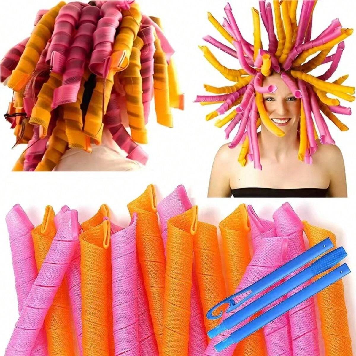 Home Barber - 20Pcs Heatless Hair Curlers No Heat