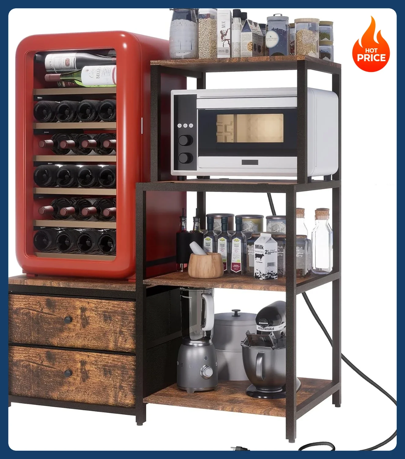 Home Bar And Fridge - [New Arrival!]Mini Fridge Stand with Storage,