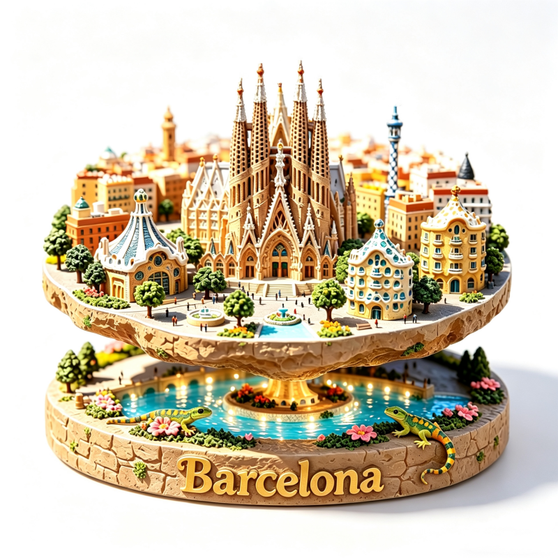 Home Barcelona - Spain Metal Fridge Magnets Barcelona Travel
