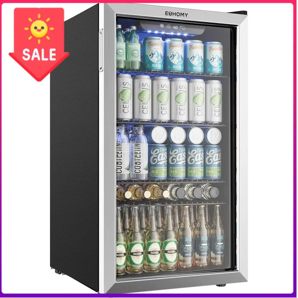 Home Bar And Fridge - BestsellerGlass-Door Mini Fridge, 128-Can Capacity, Adjustable