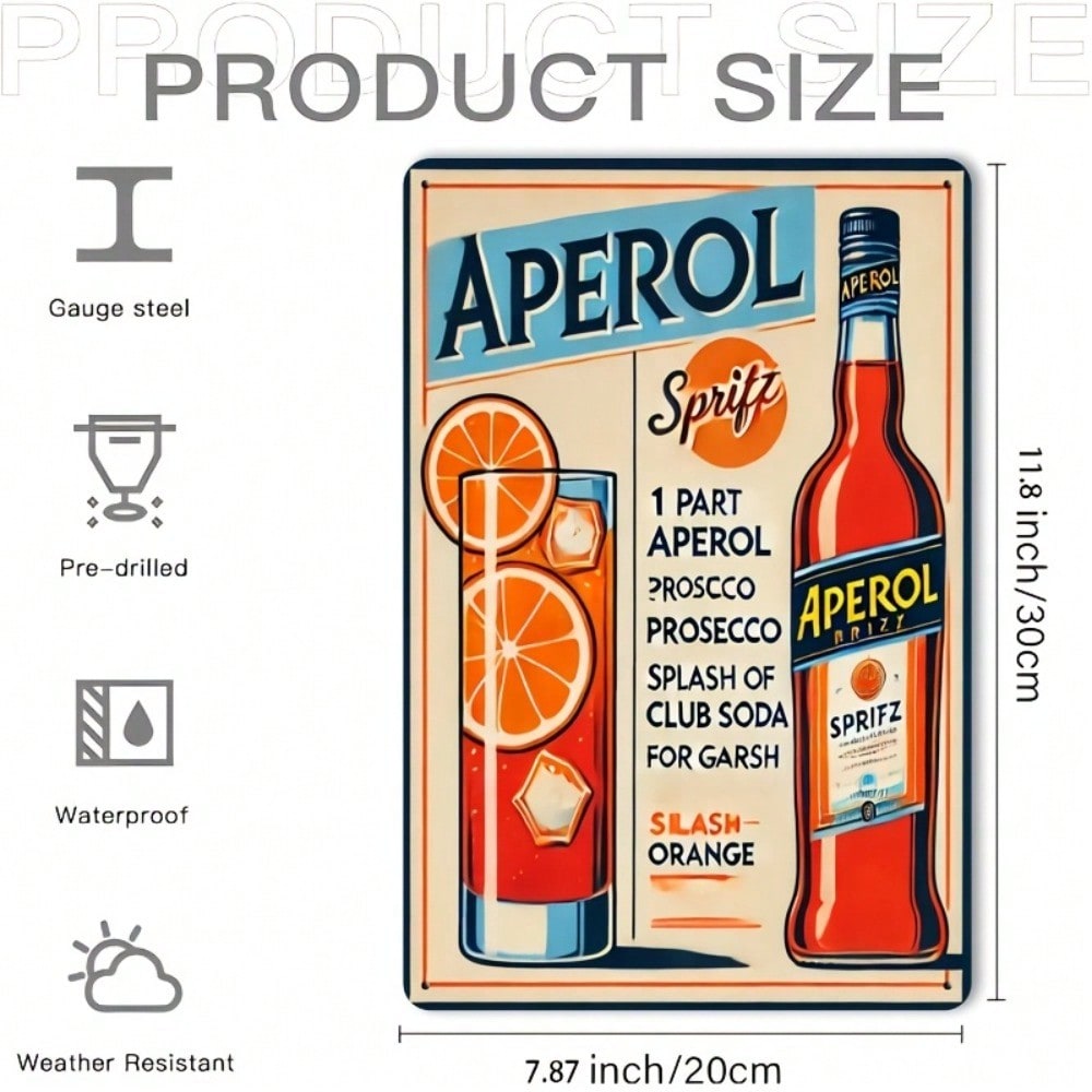 Vintage Aperol Spritz Metal Si – Home Bar Accessories recenzja i cena