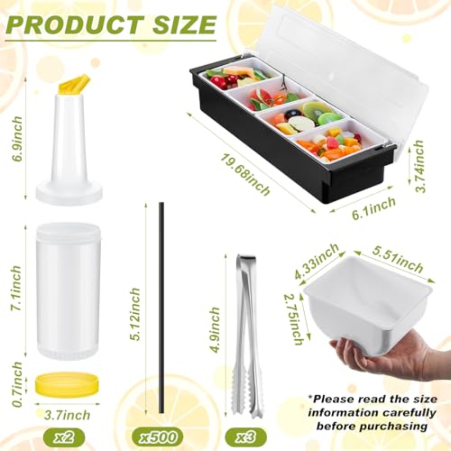 23 Pcs Bartender Supplies Kit  – Garnish Tray Set recenzja i cena