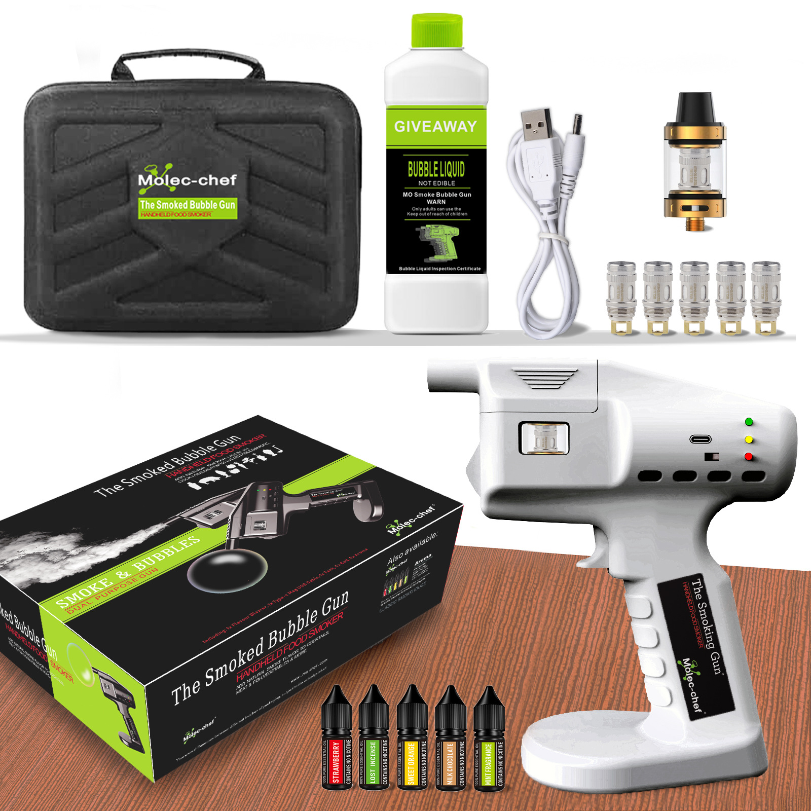 White Smoked Bubble Gun with F – Smoking Gun Kit recenzja i cena