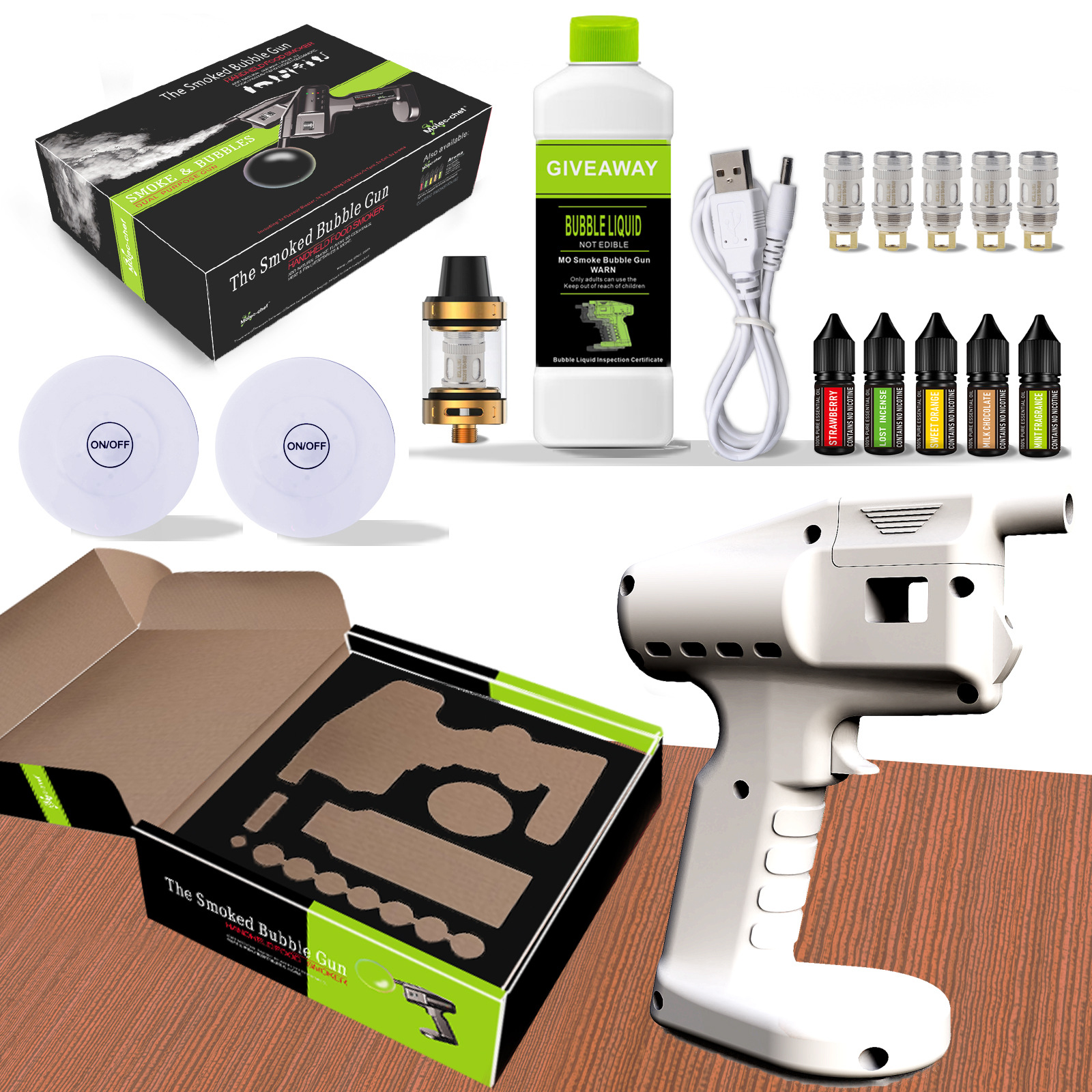 White Smoked Bubble Gun with F – Smoking Gun Kit recenzja i cena
