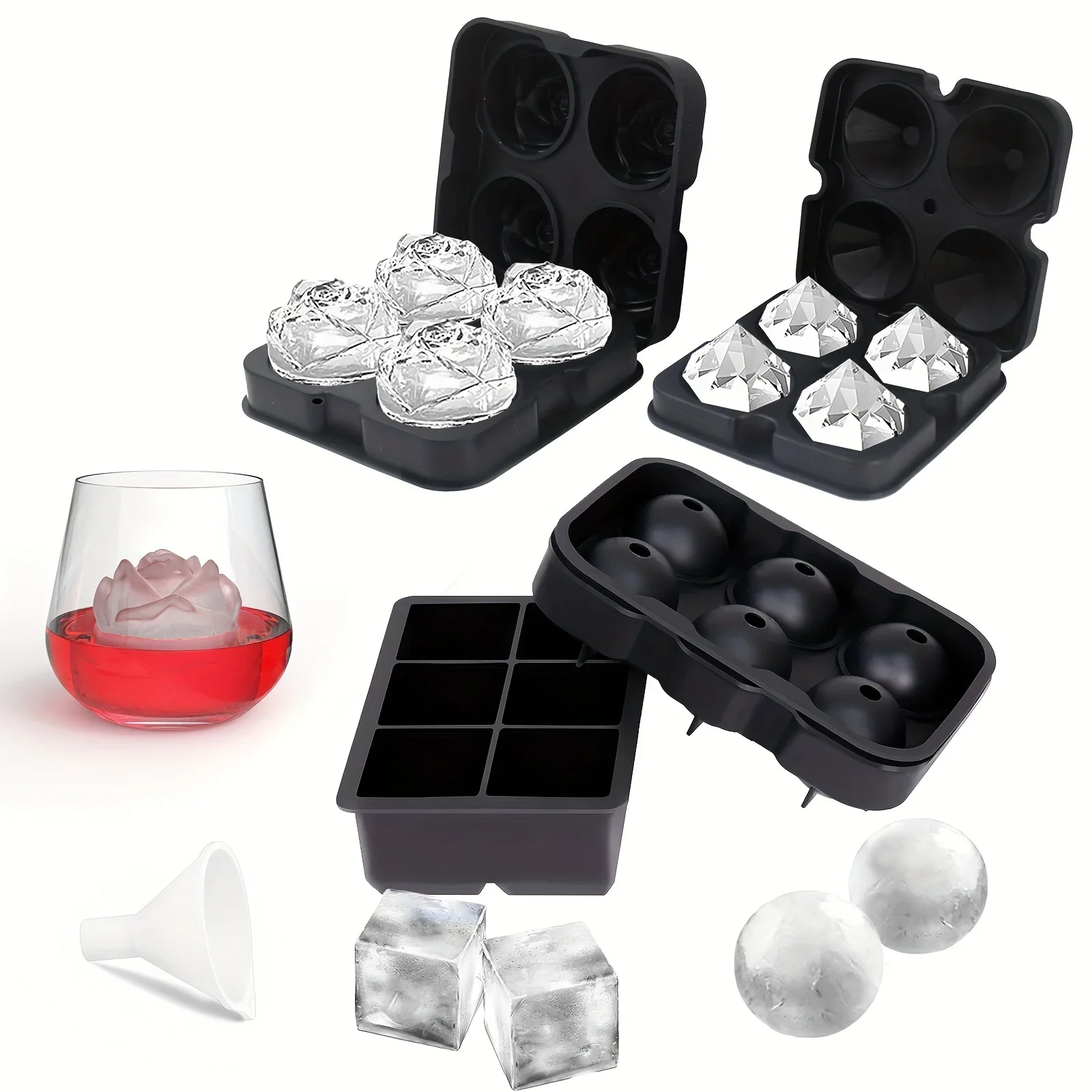 1pc 3D Rose Ice Cube Mold, Squ – Ice Mold Sphere recenzja i cena