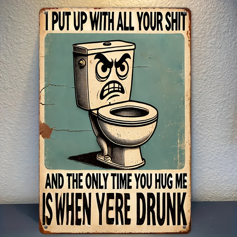 Humorous Bathroom Decor Sign,  – Home Bar Accessories recenzja i cena
