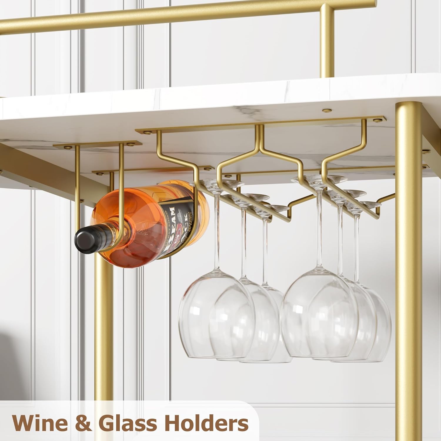 Gold Bar Carts with 4-Tiers St – Bar Cart Gold recenzja i cena