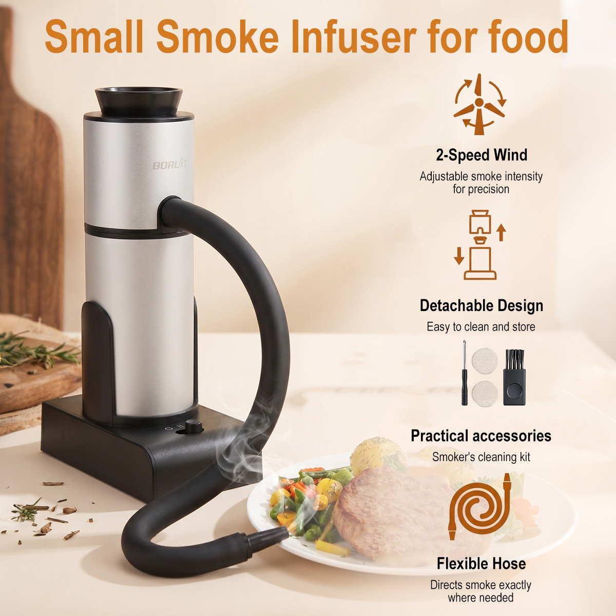 BORUiT SK303 Portable Food Col – Smoking Gun Kit recenzja i cena