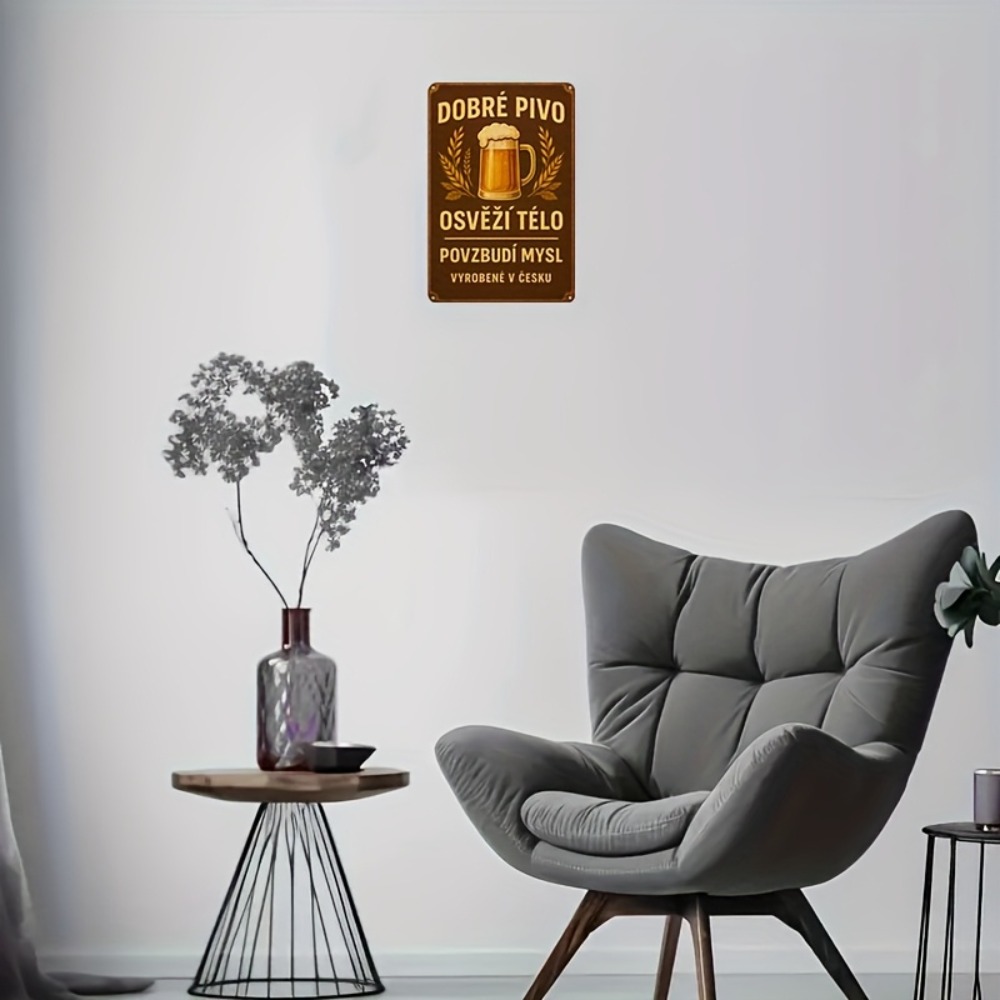 Vintage Czech Beer Metal Sign  – Home Bar Accessories recenzja i cena