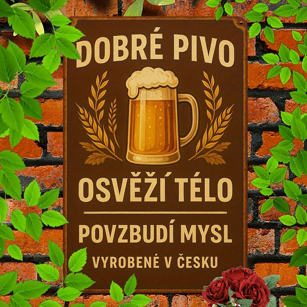 Vintage Czech Beer Metal Sign  – Home Bar Accessories recenzja i cena