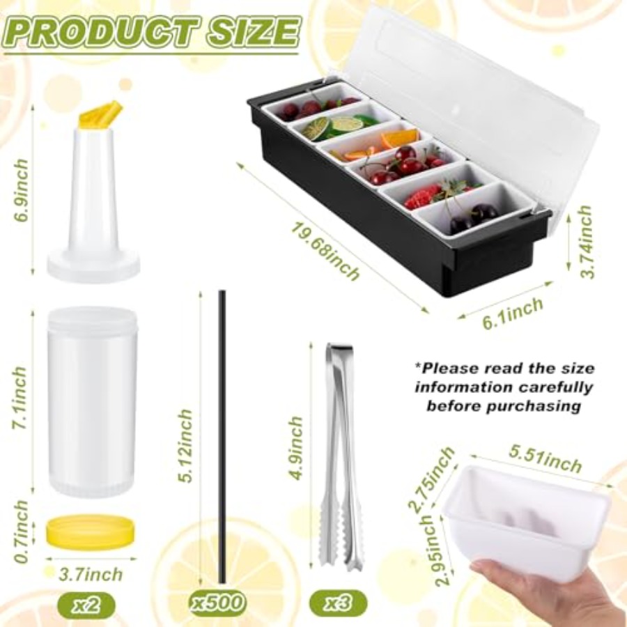 23 Pcs Bartender Supplies Kit  – Garnish Tray Set recenzja i cena
