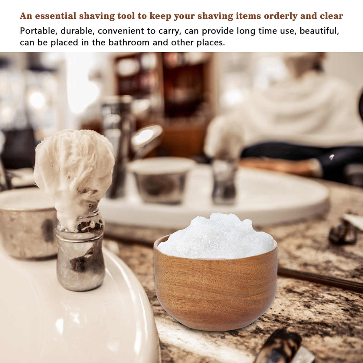 Wooden Men Shaving Bowl Light  – Home Barber recenzja i cena