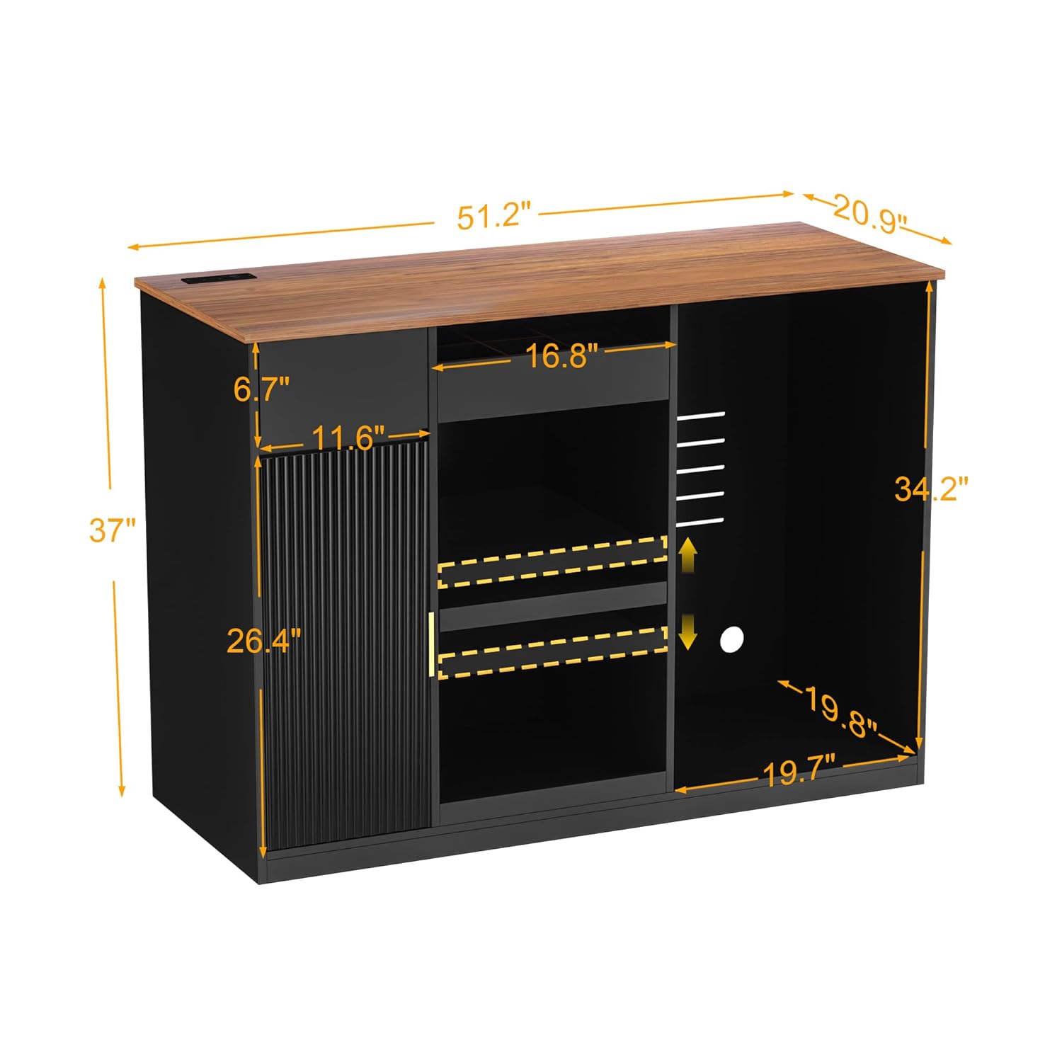 Snack Bar Cabinet with Fridge  – Home Bar And Fridge recenzja i cena