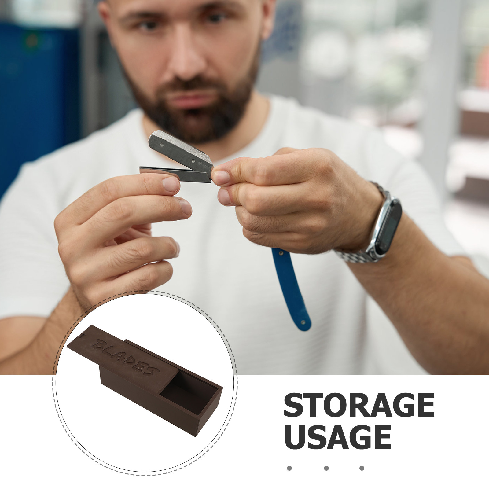 Brown Plastic Blade Storage Ca – Home Barber recenzja i cena