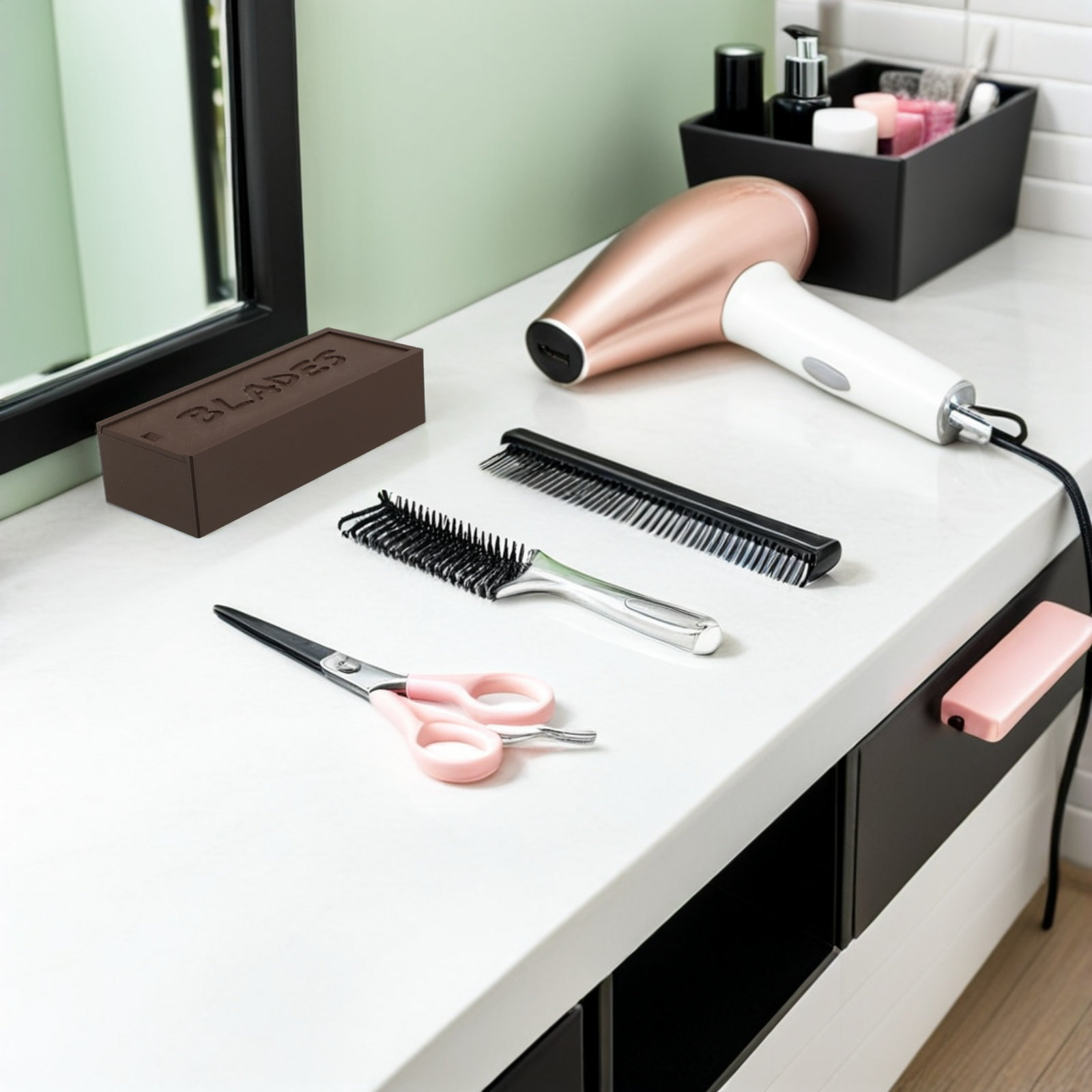 Brown Plastic Blade Storage Ca – Home Barber recenzja i cena